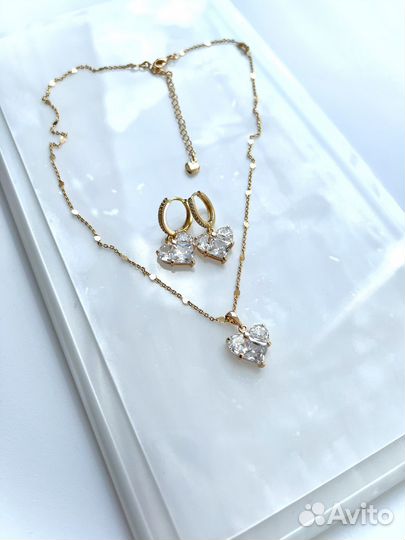 Кулон Сердце на цепочке в позолоте