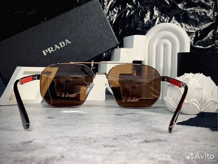 Очки Prada Aviator коричневые