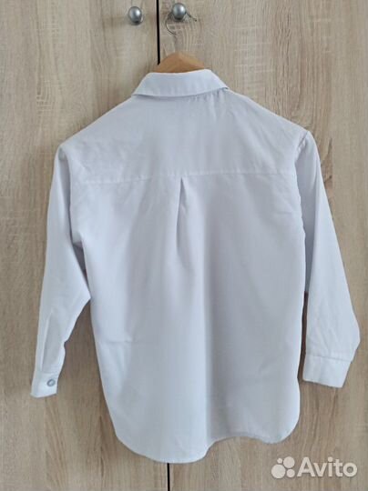 Рубашка белая для девочки 140 с надписью Zara