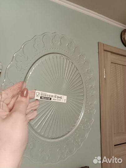 Тарелка прозрачная 28 см Икеа