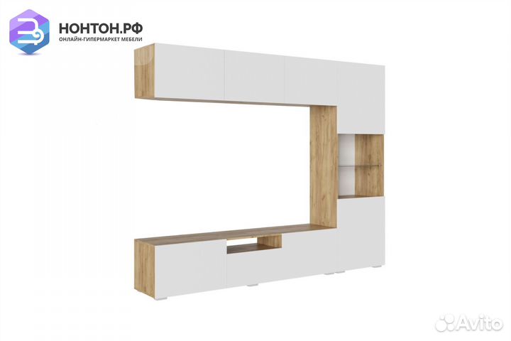 Стенка Стенфорд дуб крафт золотой / матовая белый