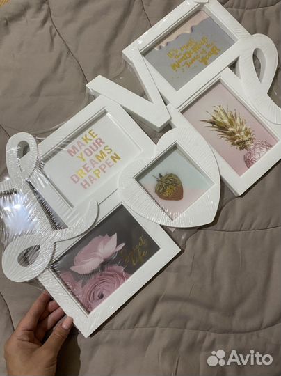 Фоторамка пластмассовая цвет белый love