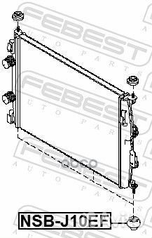 Втулка крепления радиатора nsbj10ef Febest