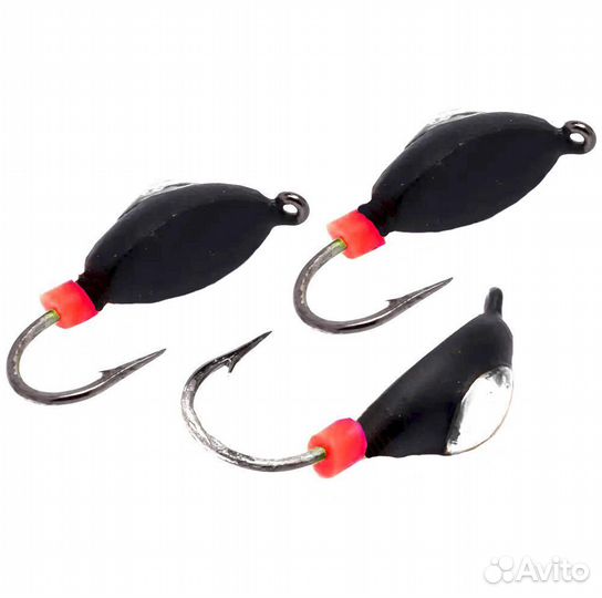 Мормышки вольфрамовые Нимфа с рисками серебро 0,4 гр 3 шт