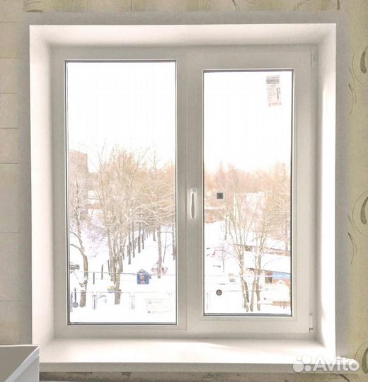 Окно двухстворчатое 1100х1100 мм