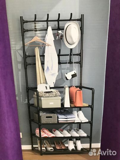 Вешалка напольная с обувницей