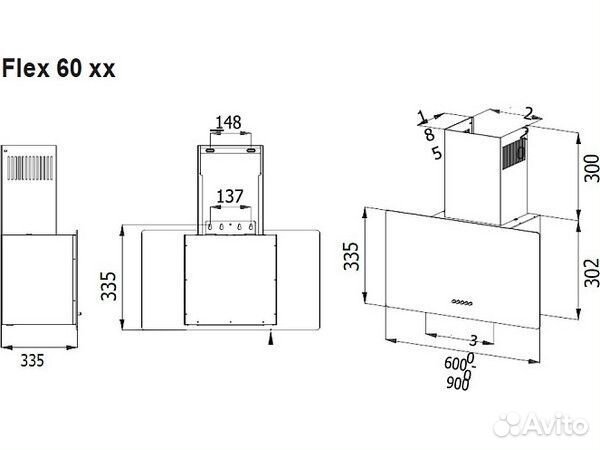 Вытяжка Evelux Flex 60 BG