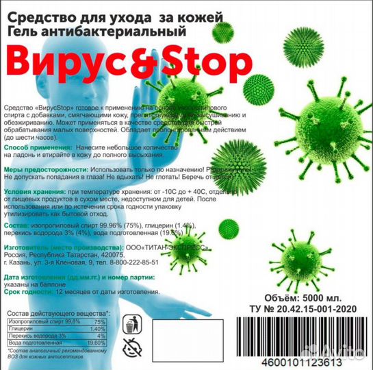 Антисептик для рук. Гель антибактериальный