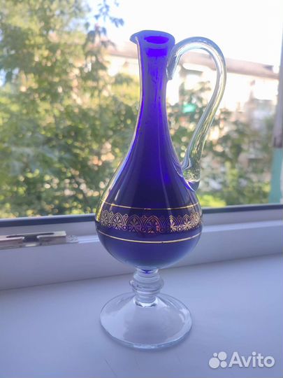 Штоф, Кувшин Синее кобальтовое стекло. СССР