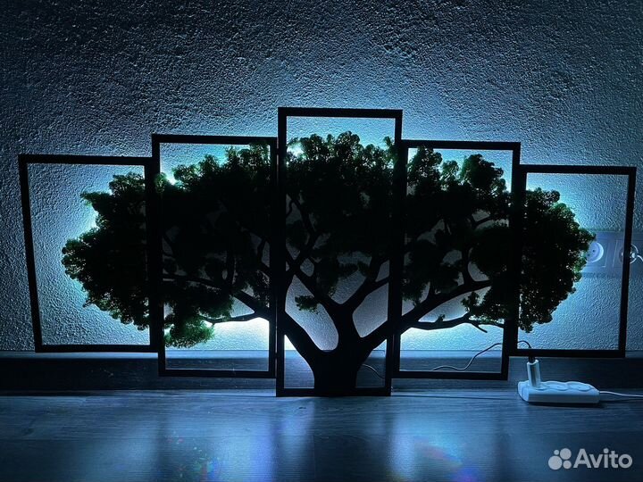 Панно с стабилизированным мхом. Дерево жизни