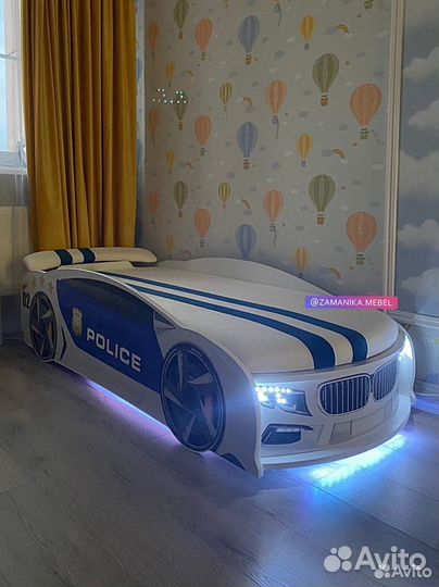 Детская кровать машина с матрасом