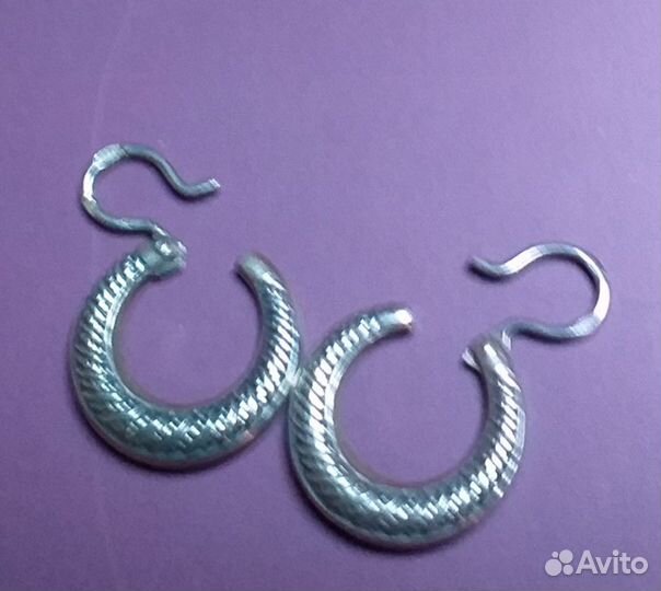 Кулон лунница,серьги серебро, калачи винтаж