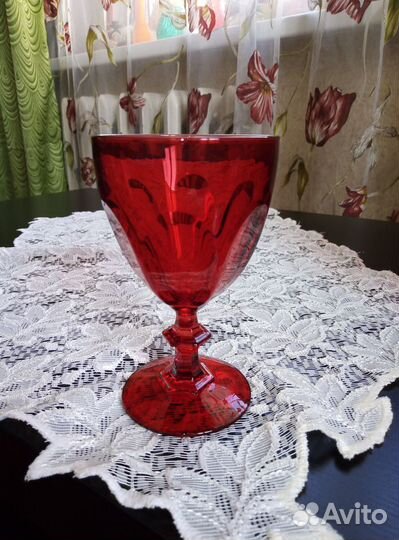 Фужеры для вина красный хрусталь цветной хрусталь