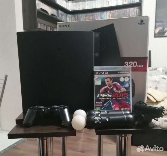 Прошитая Sony PS3, 60 игр, 2 геймпада, мув, камера