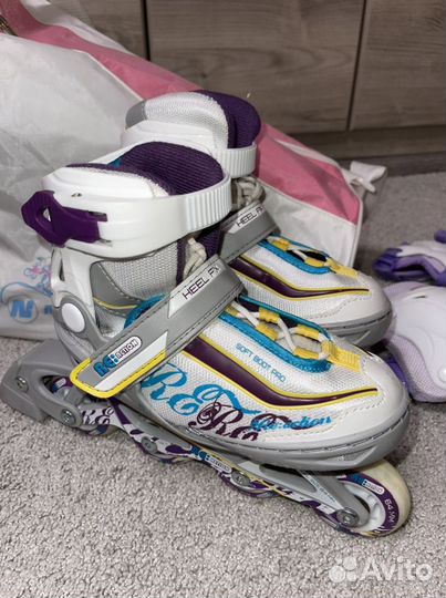 Роликовые коньки раздвижные р. 26-31, аксессуары