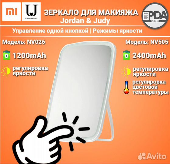 Зеркало для макияжа, с подсветкой, суббренд Xiaomi