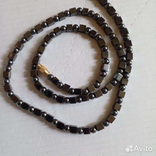 Гематит Бусы из натуральных камней винтаж СССР