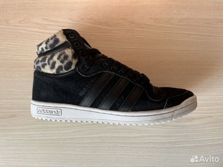 Кроссовки Adidas TopTen с леопардовым мехом. Ориги