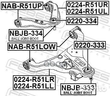 Шаровая опора 0220-334 Febest