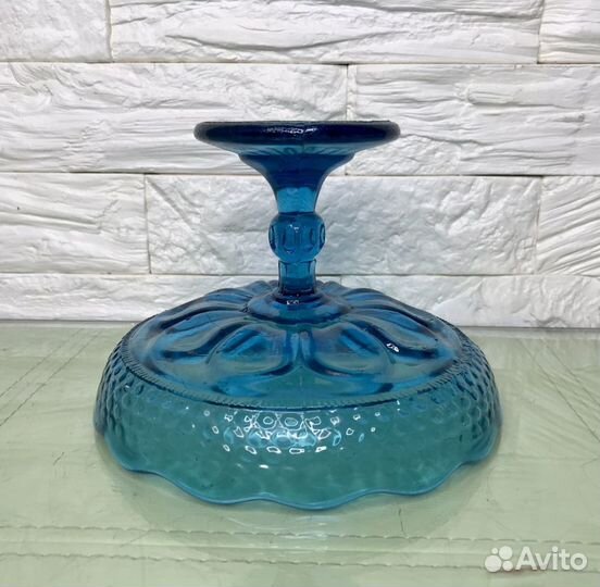 Ваза для фруктов купоросное стекло до 1917 Мальцов