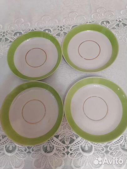 Чашка с блюдцем костяной фарфор СССР