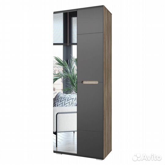 Шкаф с зеркалом Наоми шк-22 каньон/белый MF07