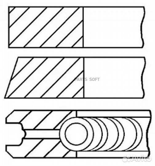 Goetze 0830760000 08-307600-00 кольца поршневые d7