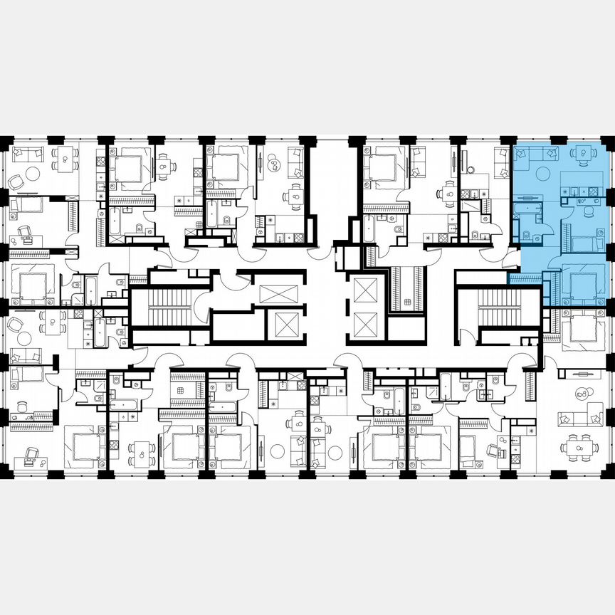 3-к. квартира, 56,4 м², 29/64 эт.