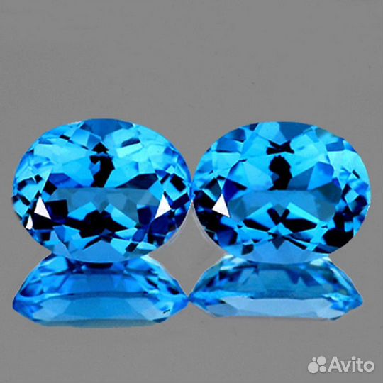 Топаз натуральный 6,40Ct к-кт 10х8мм VVS Swiss Blu