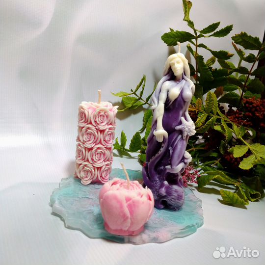 Набор свечей из пчелиного воска, ручной работы