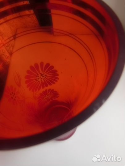 Ваза винтаж СССР стекло роспись