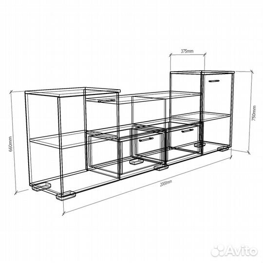 Тв-тумба Парус-951f орех италия под тв телевизор