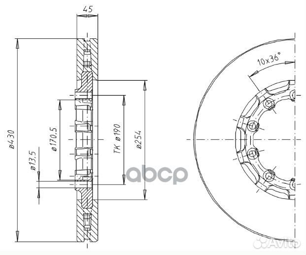 Диск торм D430x57.5SAF 4079001353 SAF-holland