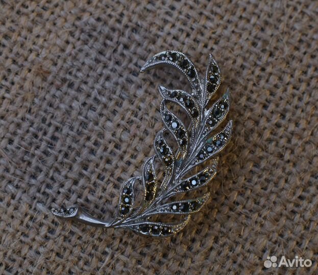 Запонки позолоченные зеленый хрусталь XX век