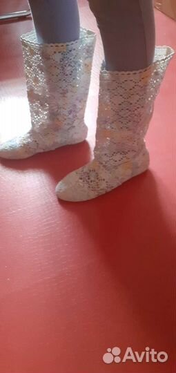 Сапожки ажурные тканевые,р.37-38