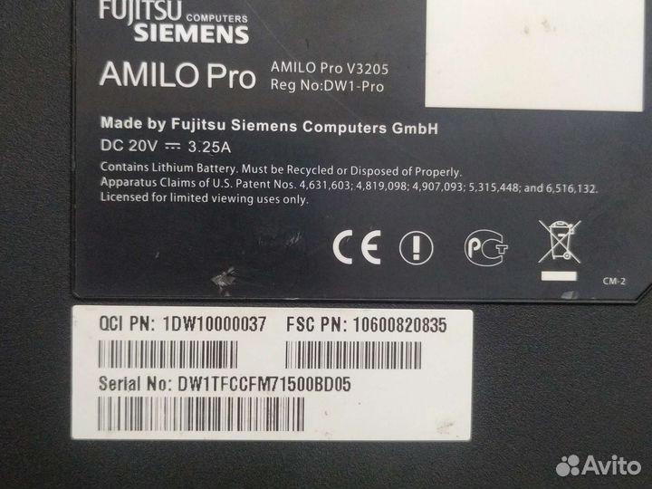 Fujitsu siemens amilo PRO V3205 поддон