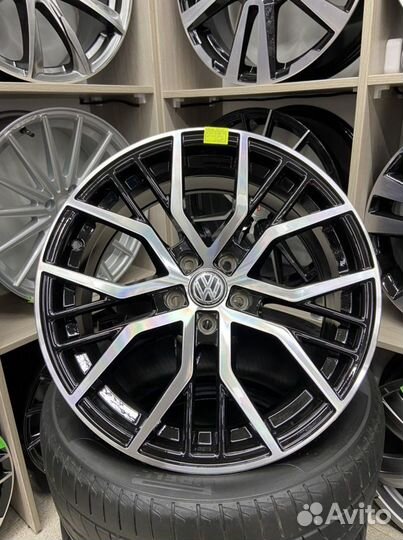 Диски Volkswagen r17 5*100 чёрные со шлифовкой