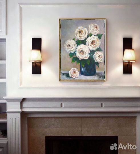 Картина маслом цветы розы