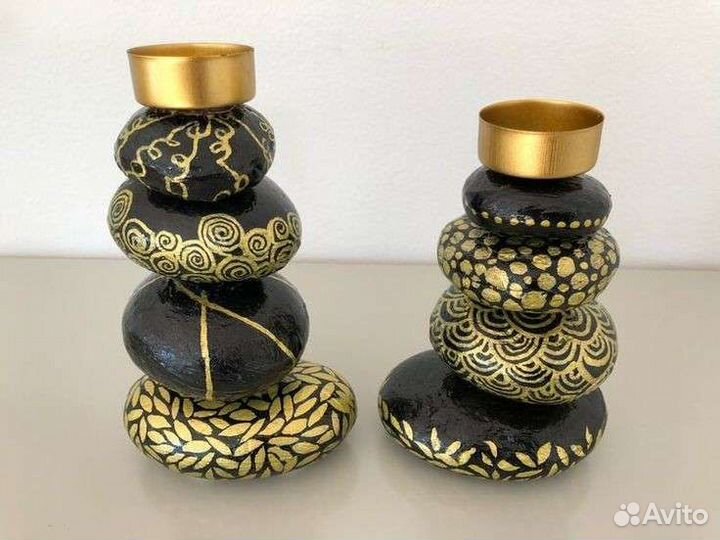 Подсвечники, декоративные камни