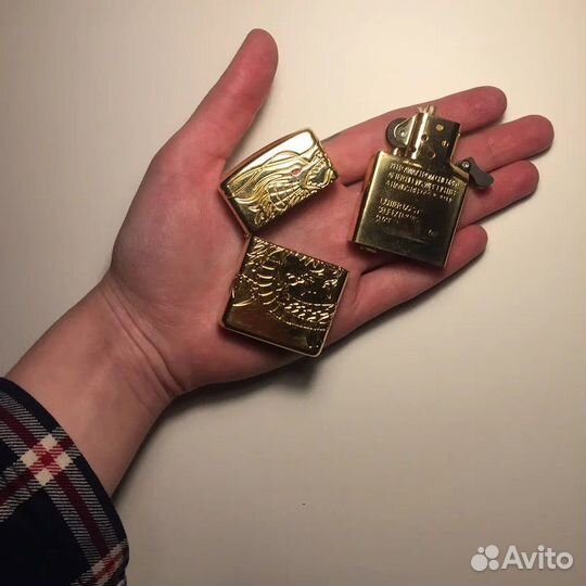 Зажигалка бензиновая zippo позолоченная