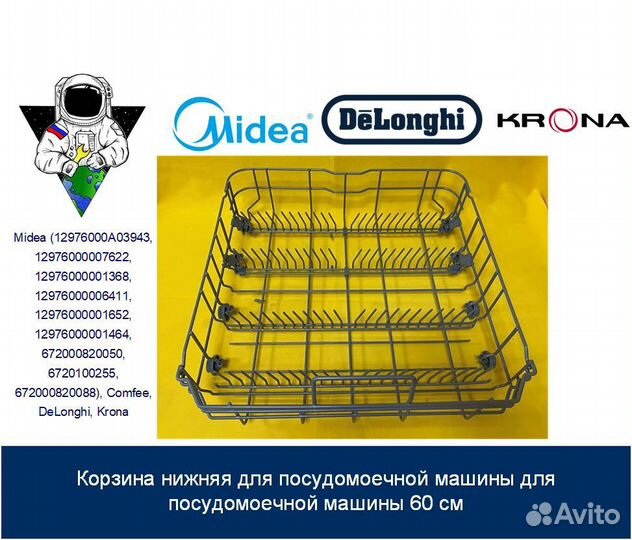 Корзина нижняя для посудомоечной машины 60 см