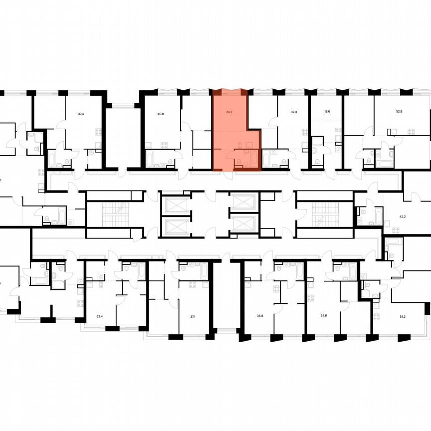 Квартира-студия, 24,2 м², 14/28 эт.