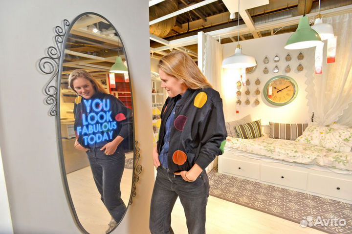 Брендирование на зеркале, стекле, логотип, орнамет