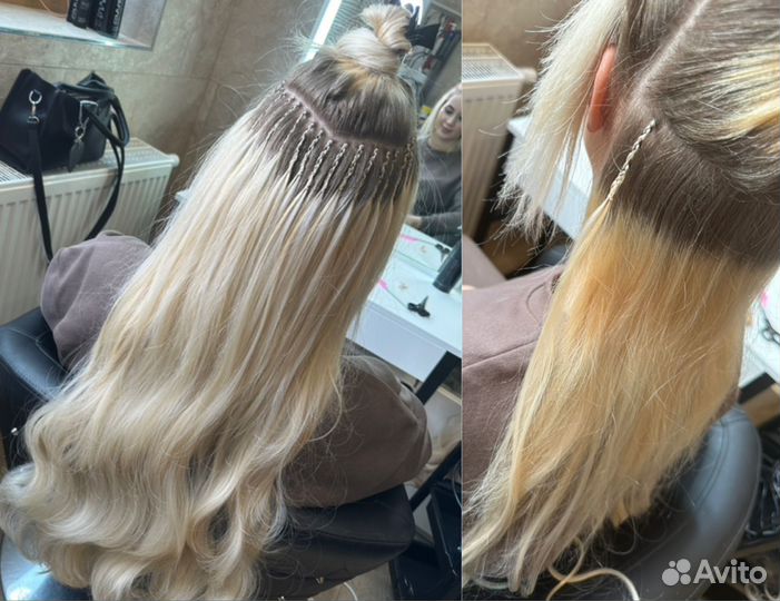 Афронаращивание волос, наращивание на косички