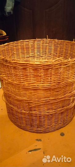 Корзина плетеная круглая большая