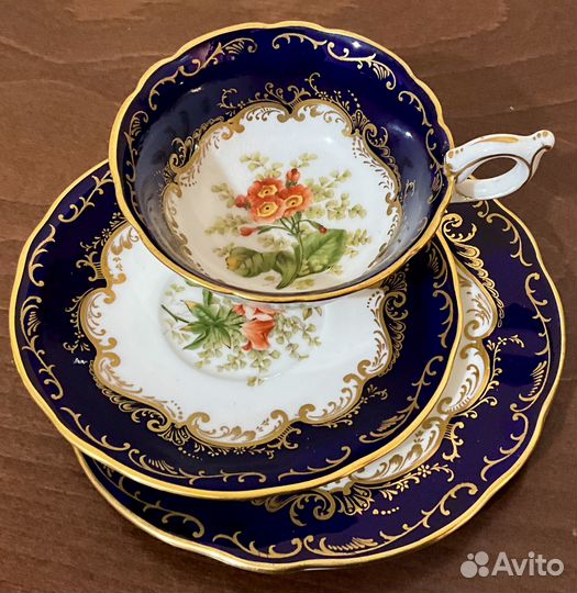 Антикварное чайное трио. Кракелюр.Англия