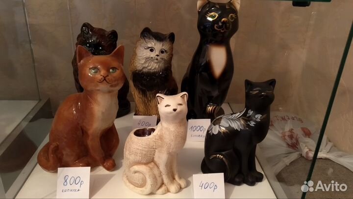 Продам статуэтки кошек и собак фарфор, керамика, п