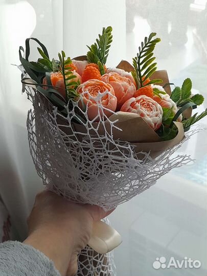 Букет из мыльных пионов