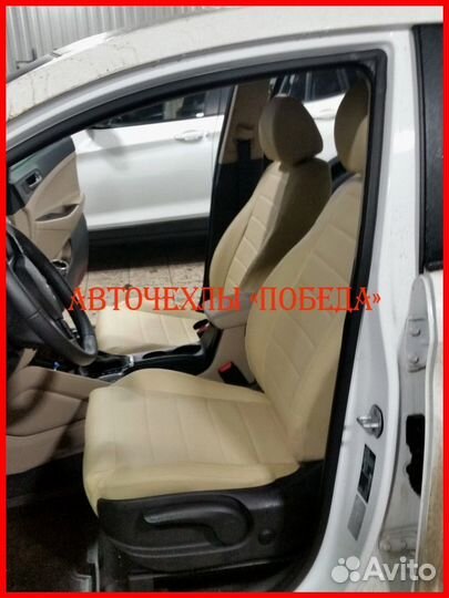 Чехлы Hyundai Tucson 3 из экокожи бежевые Классика