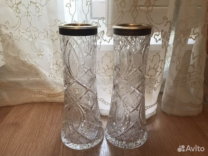 Ваза хрусталь с серебром раритет винтаж СССР